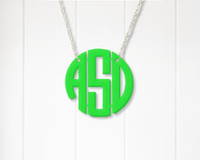 Load image into Gallery viewer, Acrylic Monogram Necklace, Circle Font