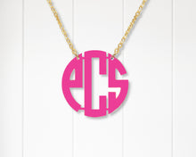 Load image into Gallery viewer, Acrylic Monogram Necklace, Circle Font
