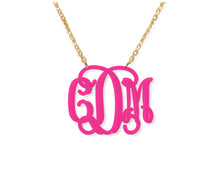 Load image into Gallery viewer, Acrylic Monogram Necklace, Vine Font