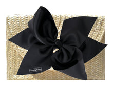 Load image into Gallery viewer, The Vineyard Straw Clutch with Black Bow - Interchangeable