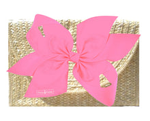 Load image into Gallery viewer, The Vineyard Straw Clutch with Pink Bow - Interchangeable