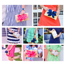 Load image into Gallery viewer, The Vineyard Straw Clutch with Red Bow - Interchangeable Bow