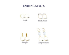 Load image into Gallery viewer, Blue and White Chinoiserie Earrings, Many Styles, Silver or Gold