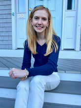 Load image into Gallery viewer, Gold Bow Pearl Earrings, Ribbon Earrings, Pearl Drop Earrings