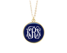 Load image into Gallery viewer, Navy Monogram Necklace