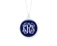 Load image into Gallery viewer, Navy Monogram Necklace