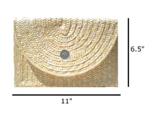 Load image into Gallery viewer, The Vineyard Straw Clutch with French Blue Bow - Interchangeable