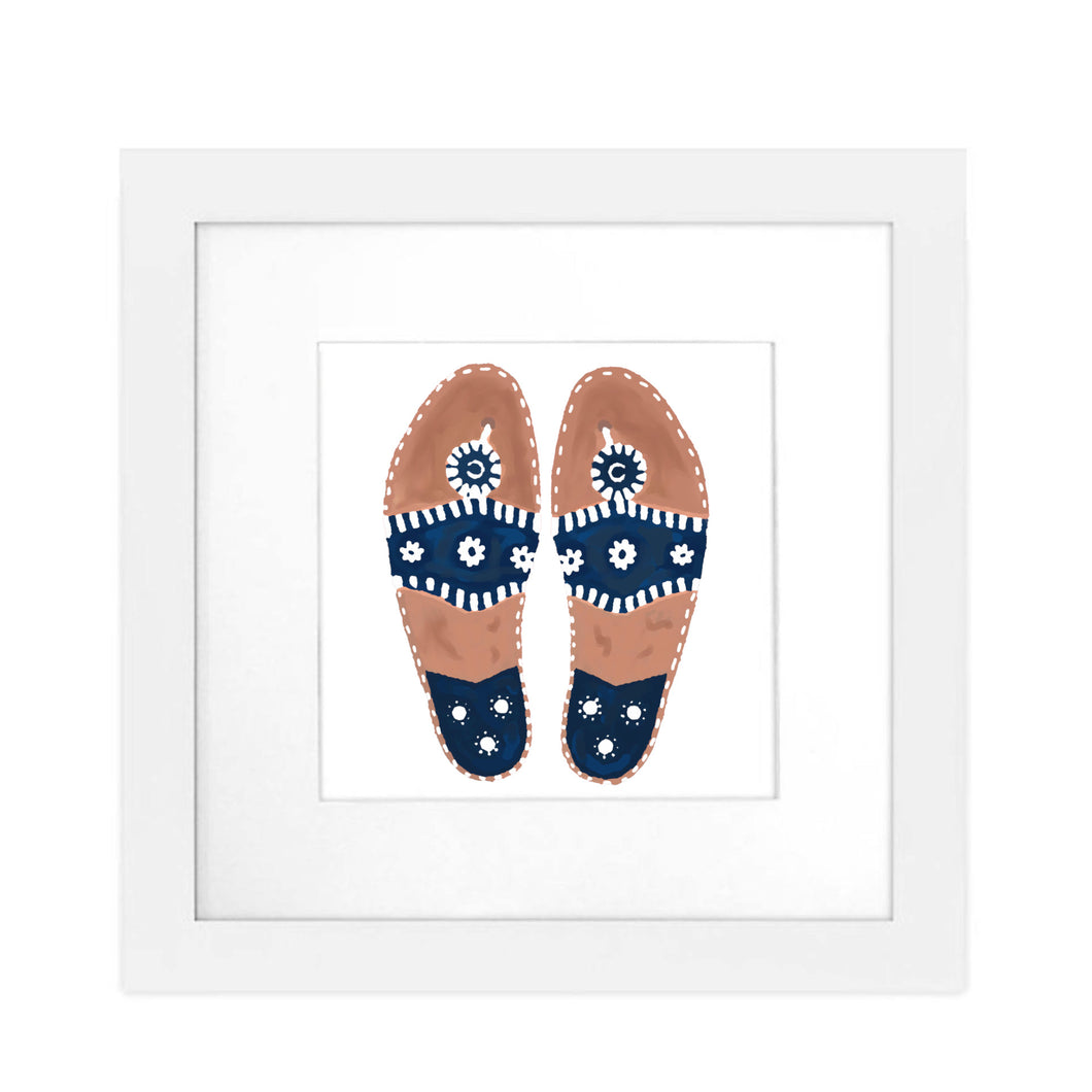 Art Print Framed - Palm Beach Sandals