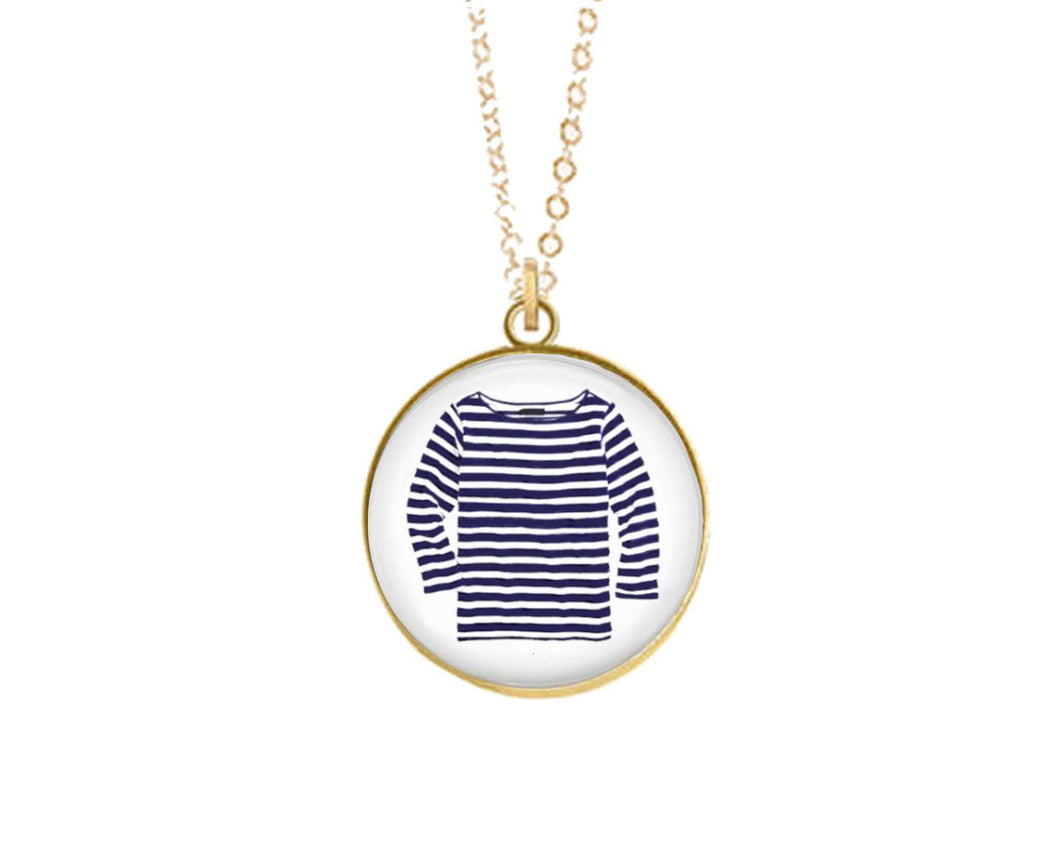 Charm Necklace - Striped Shirt