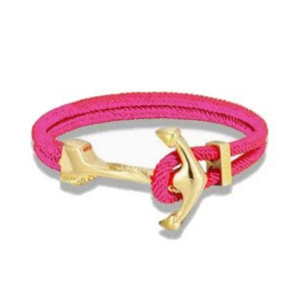 Anchor Rope Bracelet - Hot Pink