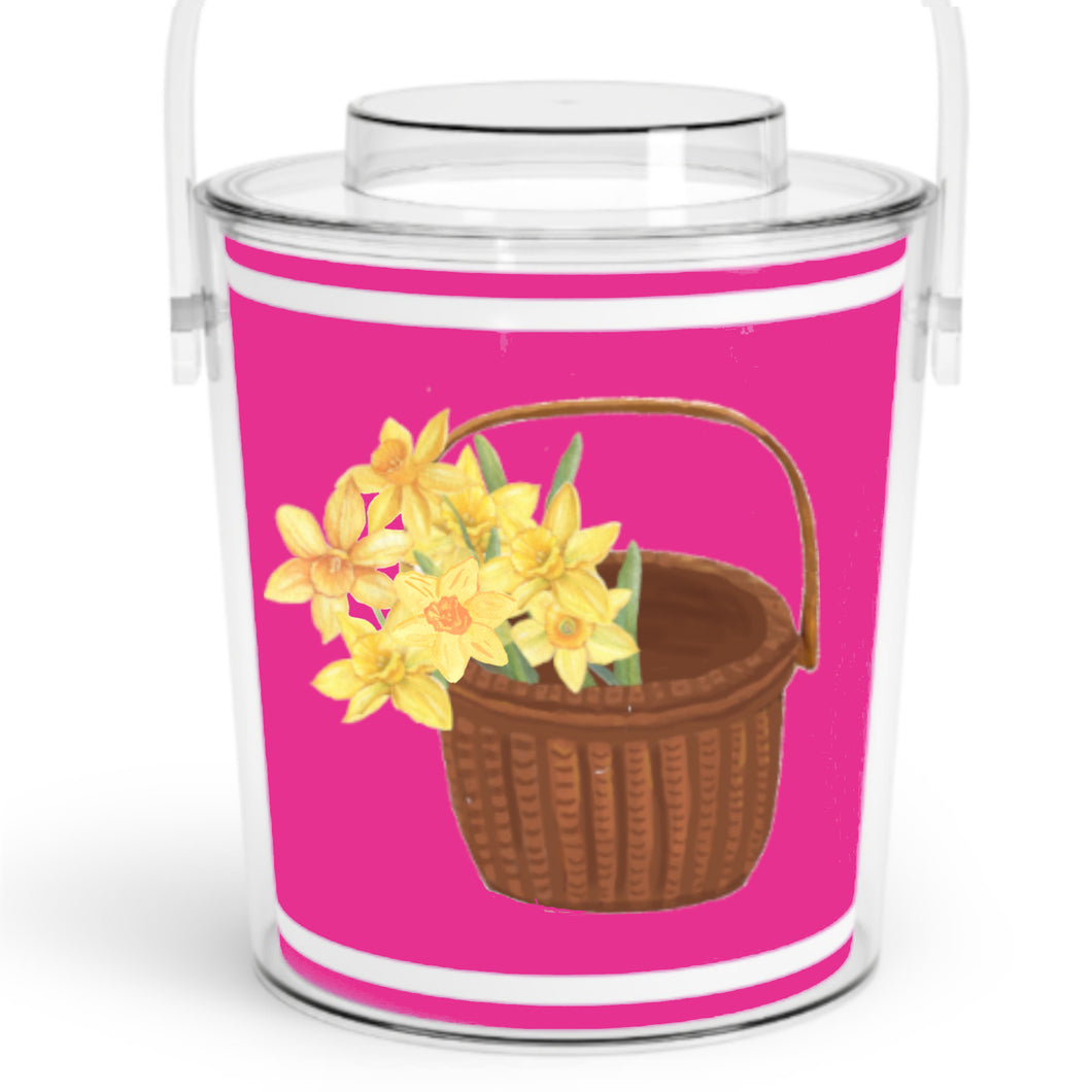 Ice Bucket - Nantucket Basket with Daffodils