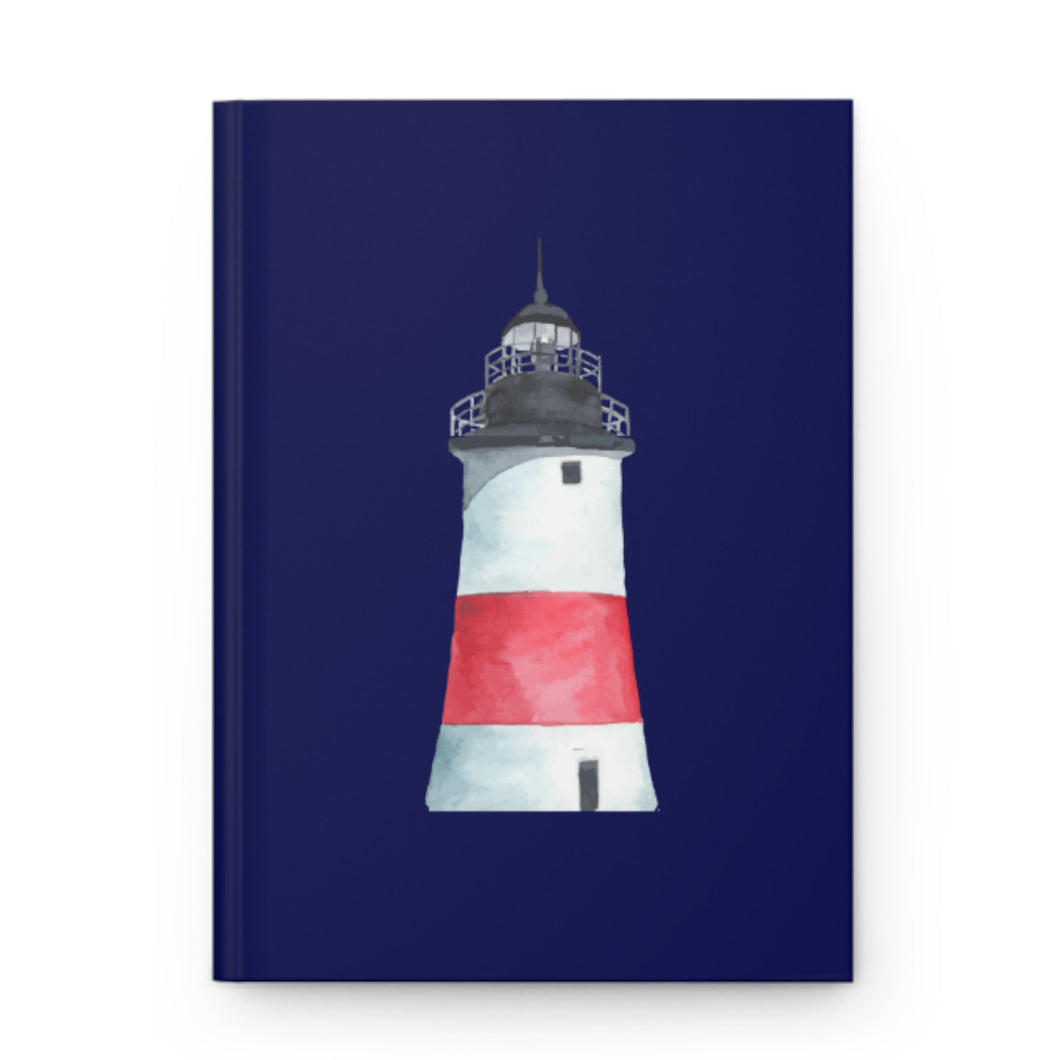 Lighthouse on Navy Notebook Journal