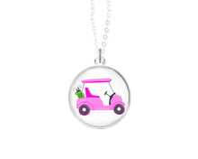 Load image into Gallery viewer, Charm Necklace - Pink Golf Cart

