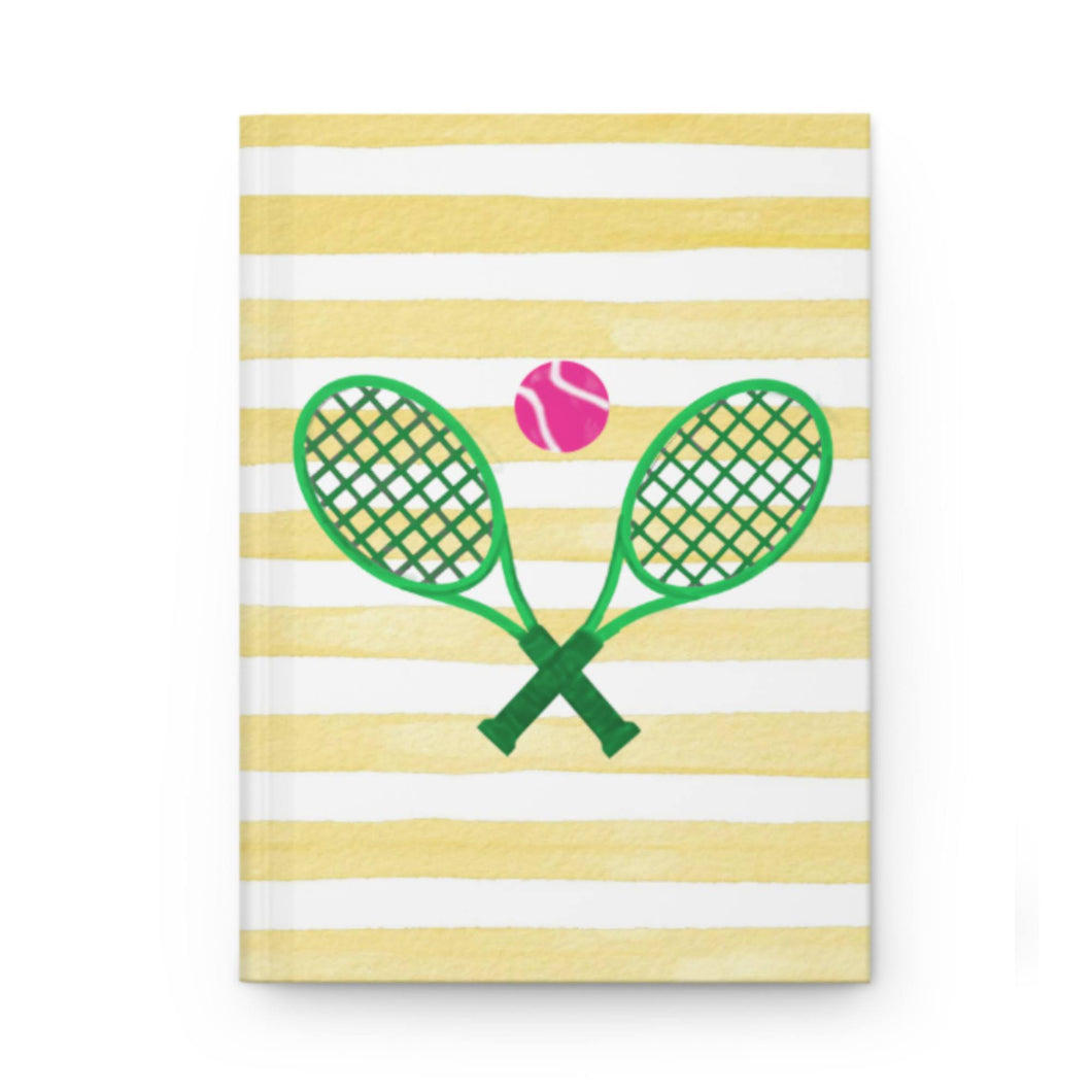 Tennis on Yellow Stripes Notebook Journal