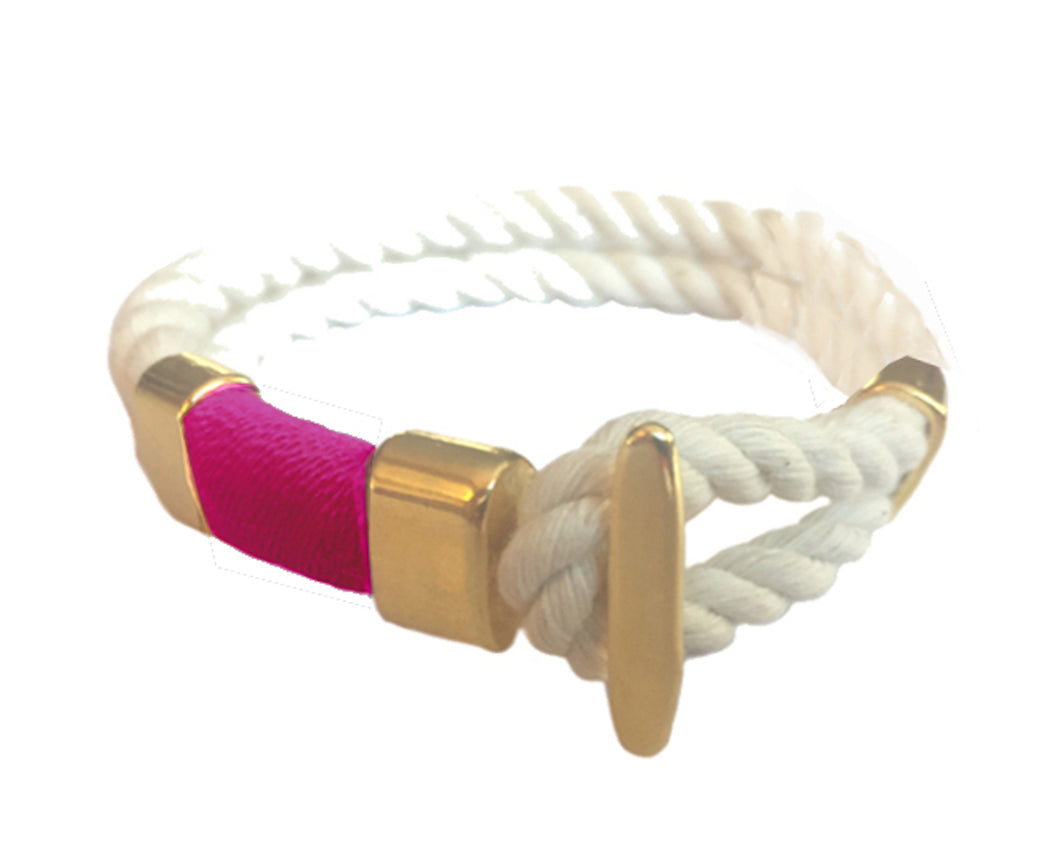 Mariner Style Rope Bracelet - Hot Pink