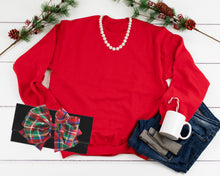 Load image into Gallery viewer, Red Tartan Plaid Bow, Interchangeable
