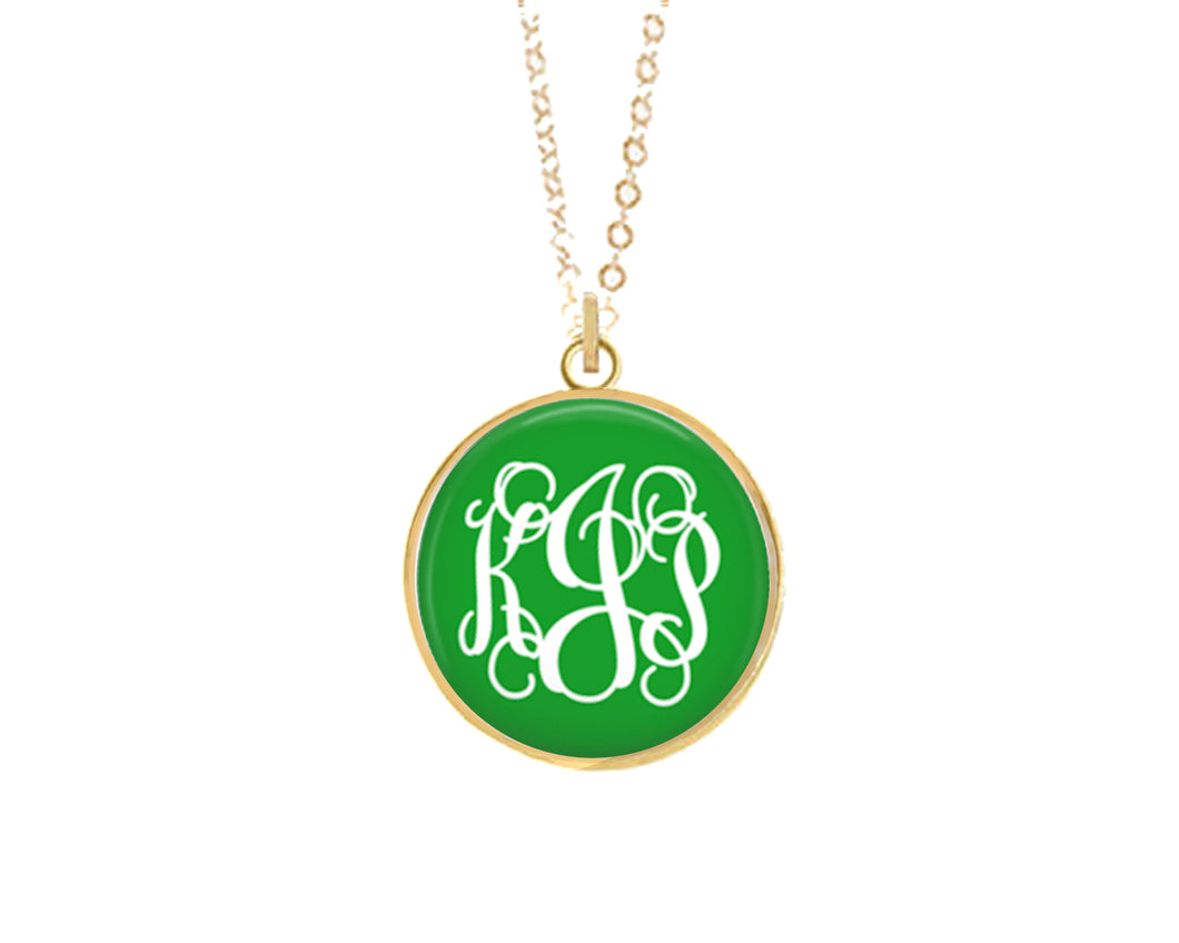Green Monogram Necklace