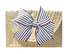 Load image into Gallery viewer, Navy and White Striped Bow, Interchangeable Bow for Clutch
