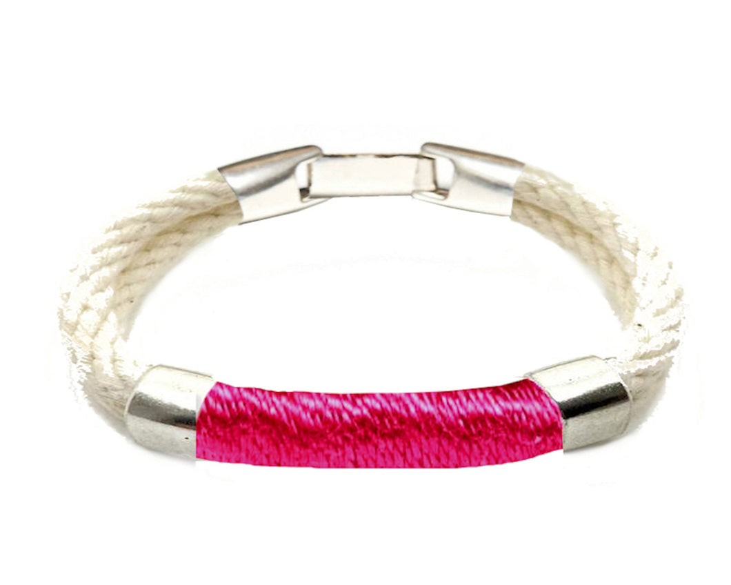 Nantucket Style Rope Bracelet - Hot Pink