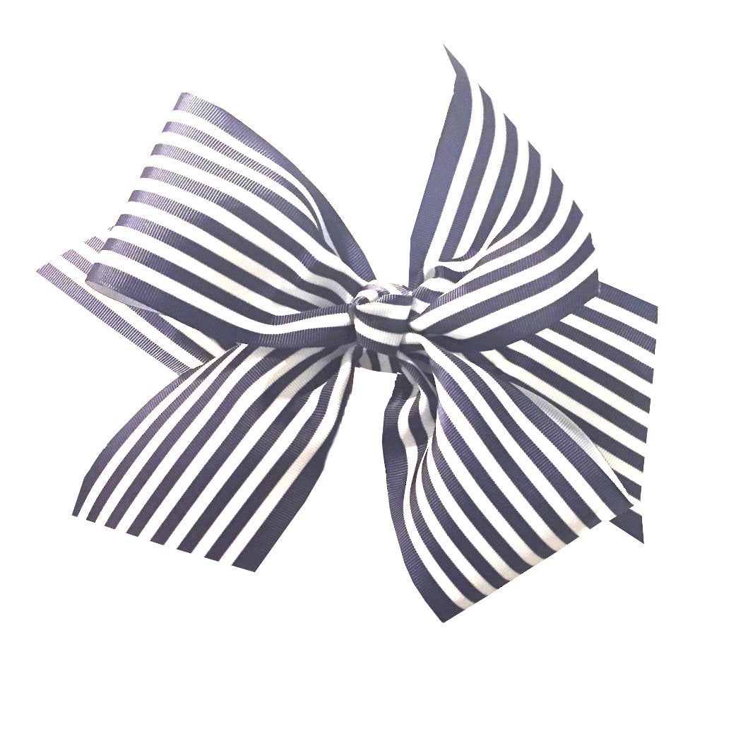 Navy and White Striped Bow, Interchangeable Bow for Clutch