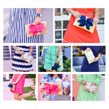 Load image into Gallery viewer, The Vineyard Straw Clutch with Red Bow - Interchangeable Bow
