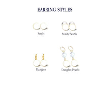 Load image into Gallery viewer, Blue and White Chinoiserie Earrings, Many Styles, Silver or Gold
