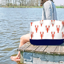 Load image into Gallery viewer, Rope Handle Tote Bag - Coastal Anchors
