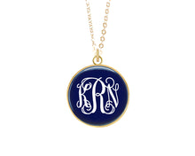 Load image into Gallery viewer, Navy Monogram Necklace
